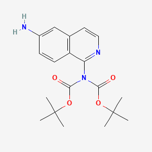 molecular formula C19H25N3O4 B8320130 6-Amino-1-bis(tert-butoxycarbonyl)aminoisoquinoline 
