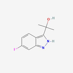 molecular formula C10H11IN2O B8320132 2-(6-iodo-1H-indazol-3-yl)propan-2-ol 