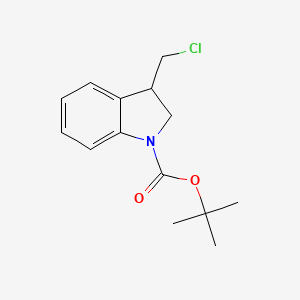 molecular formula C14H18ClNO2 B8320208 tert-Butyl 3-(chloromethyl)indoline-1-carboxylate 