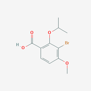 molecular formula C11H13BrO4 B8320319 3-Bromo-4-methoxy-2-(1-methylethoxy)benzoic acid 