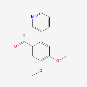 molecular formula C14H13NO3 B8320328 4,5-Dimethoxy-2-(pyridin-3-yl)benzaldehyde 