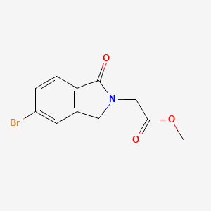 molecular formula C11H10BrNO3 B8320353 Methyl 2-(5-bromo-1-oxoisoindolin-2-yl)acetate 