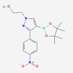 molecular formula C17H22BN3O5 B8320380 3-(4-nitrophenyl)-1-(2-hydroxyethyl)-4-(4,4,5,5-tetramethyl-1,3,2-dioxaborolan-2-yl)-1H-pyrazole 