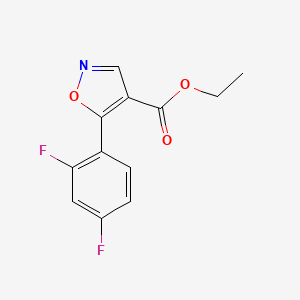 molecular formula C12H9F2NO3 B8320399 Ethyl 5-(2,4-difluorophenyl)isoxazole-4-carboxylate 