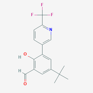 5-(Tert-butyl)-2-hydroxy-3-(6-(trifluoromethyl)pyridin-3-yl)benzaldehyde