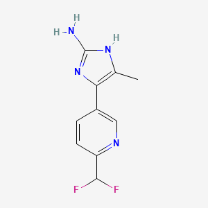 molecular formula C10H10F2N4 B8320418 5-[6-(Difluoromethyl)-3-pyridyl]-4-methyl-1H-imidazol-2-amine 