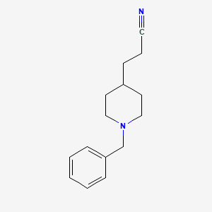 molecular formula C15H20N2 B8320494 3-(1-Benzylpiperidin-4-yl)propanenitrile 