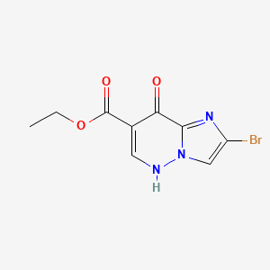 molecular formula C9H8BrN3O3 B8320519 Ethyl 2-bromo-8-hydroxyimidazo[1,2-b]pyridazine-7-carboxylate 