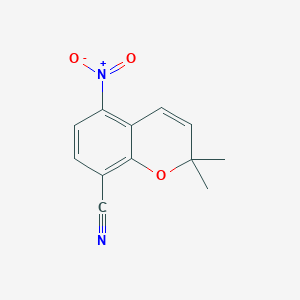 molecular formula C12H10N2O3 B8320572 2,2-Dimethyl-5-nitro-2H-chromene-8-carbonitrile 