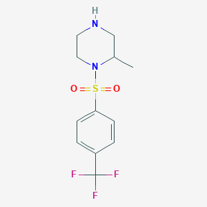 molecular formula C12H15F3N2O2S B8320582 2-Methyl-1-[4-(trifluoromethyl)phenyl]sulfonylpiperazine 