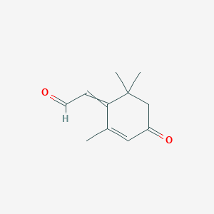 molecular formula C11H14O2 B8320618 (2,6,6-Trimethyl-4-oxocyclohex-2-en-1-ylidene)acetaldehyde CAS No. 16825-04-0