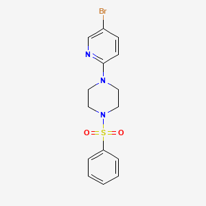 molecular formula C15H16BrN3O2S B8320638 1-(5-Bromo-2-pyridinyl)-4-(phenylsulfonyl)piperazine 