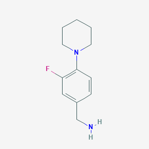 molecular formula C12H17FN2 B8320743 3-Fluoro-4-(1-piperidinyl)benzylamine 