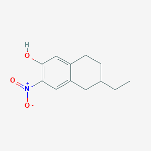 molecular formula C12H15NO3 B8320757 6-Ethyl-3-nitro-5,6,7,8-tetrahydronaphthalen-2-ol 
