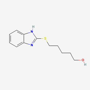 molecular formula C12H16N2OS B8320793 2-(5-Hydroxypentylthio)benzimidazole 