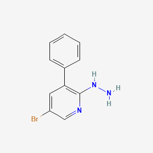 molecular formula C11H10BrN3 B8320906 1-(5-Bromo-3-phenylpyridin-2-yl)hydrazine 