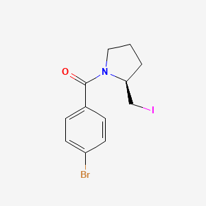 molecular formula C12H13BrINO B8320917 (S)-(4-Bromophenyl)(2-(iodomethyl)pyrrolidin-1-yl)methanone 