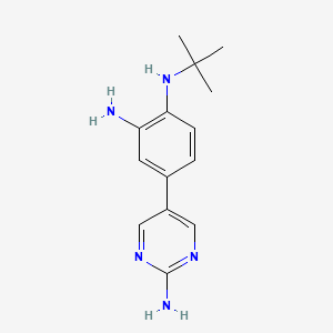 molecular formula C14H19N5 B8320926 4-(2-amino-pyrimidin-5-yl)-N1-tert-butyl-benzene-1,2-diamine 