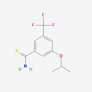 molecular formula C11H12F3NOS B8320948 3-Isopropoxy-5-(trifluoromethyl)benzothioamide 