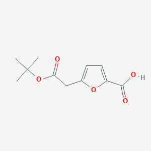 molecular formula C11H14O5 B8320956 5-Tert-butoxycarbonylmethyl-2-furancarboxylic acid 