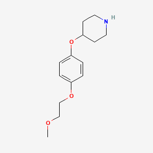 molecular formula C14H21NO3 B8320961 4-(4-(2-Methoxyethoxy)phenoxy)piperidine 