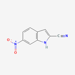 molecular formula C9H5N3O2 B8320972 6-nitro-1H-indole-2-carbonitrile 