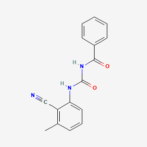 molecular formula C16H13N3O2 B8320978 N-(2-Cyano-3-methylphenylcarbamoyl)benzamide 