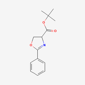 molecular formula C14H17NO3 B8320980 2-Phenyl-2-oxazoline-4-carboxylate tert-butyl ester 