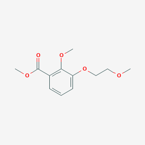 molecular formula C12H16O5 B8321003 Methyl 2-(methyloxy)-3-{[2-(methyloxy)ethyl]oxy}benzoate 