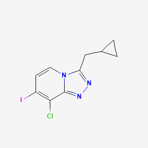 molecular formula C10H9ClIN3 B8321043 8-Chloro-3-(cyclopropylmethyl)-7-iodo-[1,2,4]triazolo[4,3-a]pyridine 