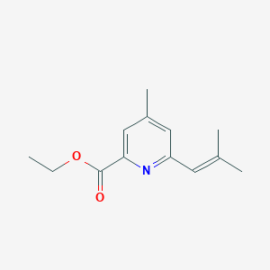 molecular formula C13H17NO2 B8321092 4-Methyl-6-(2-methyl-propenyl)-pyridine-2-carboxylic acid ethyl ester 