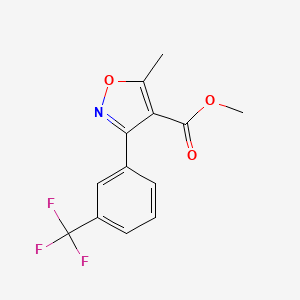 molecular formula C13H10F3NO3 B8321110 Methyl-5-methyl-3-(3-(trifluoromethyl)phenyl)isoxazol-4-carboxylate 