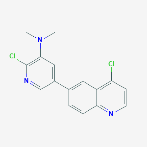 2-chloro-5-(4-chloro-6-quinolinyl)-N,N-dimethyl-3-pyridinamine