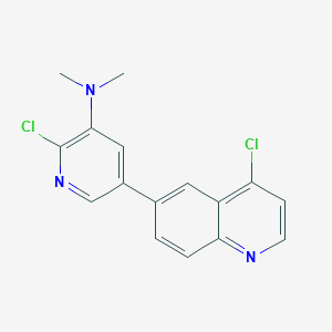 molecular formula C16H13Cl2N3 B8321129 2-chloro-5-(4-chloro-6-quinolinyl)-N,N-dimethyl-3-pyridinamine 