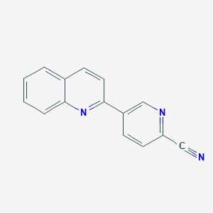 molecular formula C15H9N3 B8321138 5-(Quinolin-2-yl)picolinonitrile 