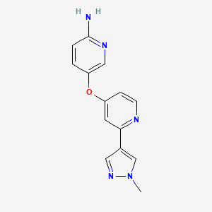 molecular formula C14H13N5O B8321156 5-(2-(1-methyl-1H-pyrazol-4-yl)pyridin-4-yloxy)pyridin-2-amine CAS No. 1225278-36-3