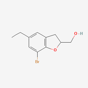 molecular formula C11H13BrO2 B8321171 (+/-)-(7-Bromo-5-ethyl-2,3-dihydro-1-benzofuran-2-yl)methanol 