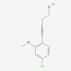 molecular formula C11H11ClO2 B8321183 4-(4-Chloro-2-methoxy-phenyl)-but-3-yn-1-ol 