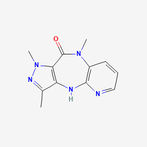 molecular formula C12H13N5O B8321213 Pyrazolo(4,3-e)pyrido(3,2-b)(1,4)diazepin-10(1H)-one, 4,9-dihydro-1,3,9-trimethyl- CAS No. 85512-13-6