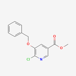 molecular formula C14H12ClNO3 B8321249 Methyl 5-(benzyloxy)-6-chloronicotinate 