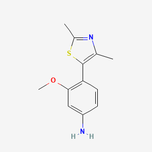 molecular formula C12H14N2OS B8321271 4-(2,4-Dimethyl-thiazol-5-yl)-3-methoxy-phenylamine 