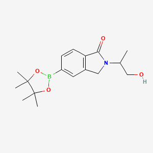 molecular formula C17H24BNO4 B8321281 2-(2-Hydroxy-1-methylethyl)-5-(4,4,5,5-tetramethyl-1,3,2-dioxaborolan-2-yl)isoindolin-1-one 