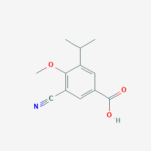 molecular formula C12H13NO3 B8321282 3-Cyano-5-isopropyl-4-methoxybenzoic acid 