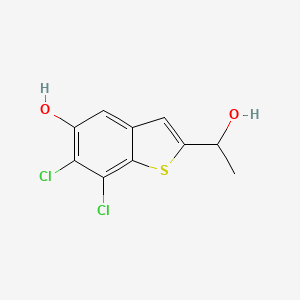 molecular formula C10H8Cl2O2S B8321289 6,7-Dichloro-5-hydroxy-alpha-methylbenzo[b]thiophene-2-methanol 