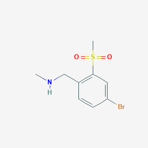molecular formula C9H12BrNO2S B8321310 (4-Bromo-2-methanesulfonyl-benzyl)-methyl-amine 