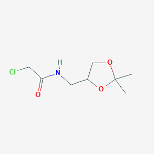 molecular formula C8H14ClNO3 B8321324 2-chloro-N-((2,2-dimethyl-1,3-dioxolan-4-yl)methyl)acetamide 