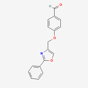 molecular formula C17H13NO3 B8321325 4-(2-Phenyl-4-oxazolylmethoxy)benzaldehyde 