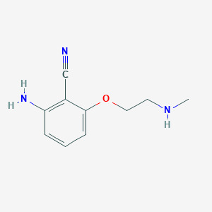 molecular formula C10H13N3O B8321339 2-Amino-6-(2-methylaminoethoxy)benzonitrile 