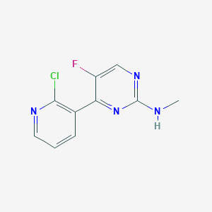 molecular formula C10H8ClFN4 B8321355 [4-(2-Chloro-pyridin-3-yl)-5-fluoro-pyrimidin-2-yl]-methyl-amine 