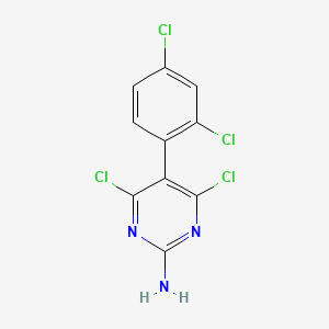molecular formula C10H5Cl4N3 B8321366 4,6-Dichloro-5-(2,4-dichlorophenyl)pyrimidin-2-amine 